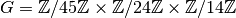 G={\mathbb Z}/45{\mathbb Z}\times{\mathbb Z}/24{\mathbb Z}\times{\mathbb Z}/14{\mathbb Z}