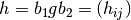 h=b_1gb_2=(h_{ij})