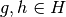 g,h\in H