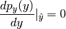 \frac{dp_y(y)}{dy}|_{\hat{y}} = 0