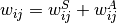 w_{ij} = w_{ij}^{S} + w_{ij}^A